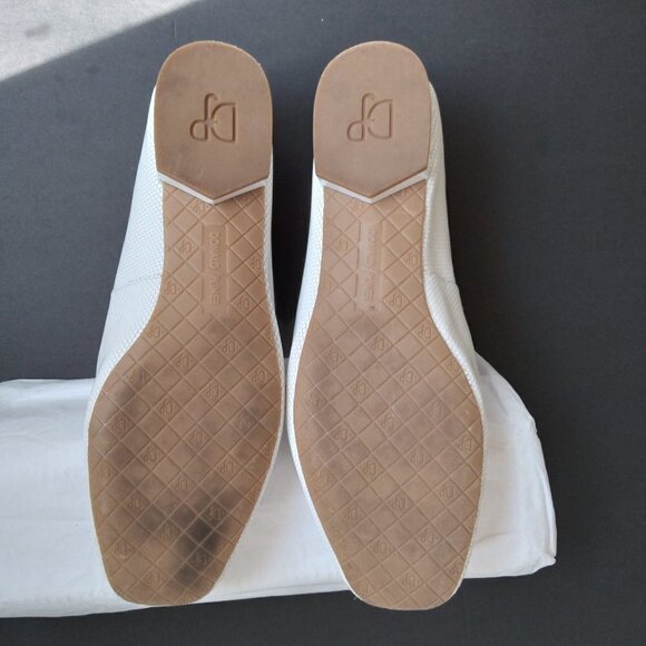 Donald Pliner 'Honey' White Leather Honeycomb Textured Loafers Sz 8M - Picture 6 of 9